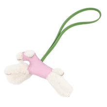 Load image into Gallery viewer, HERMES Buddy Bag Charm Mauve Sylvestre/Vert Yucca Lambskin Mouton
