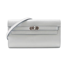 将图像加载到图库查看器中，HERMES Kelly to Go Argent Chevre Leather
