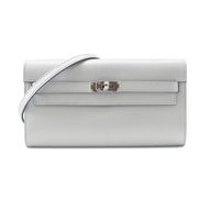 HERMES Kelly to Go Argent Chevre Leather