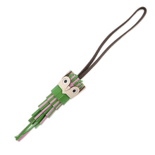Load image into Gallery viewer, HERMES Chouette Owl Bag Charm Vert Yucca / Mauve Sylvestre / Chocolate / Nata Epsom Lambskin
