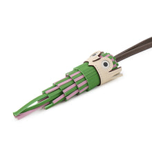 Load image into Gallery viewer, HERMES Chouette Owl Bag Charm Vert Yucca / Mauve Sylvestre / Chocolate / Nata Epsom Lambskin
