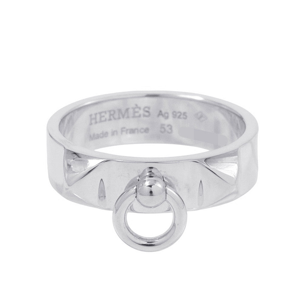 HERMES Ring Collier de Chien Size 53/PM SV925