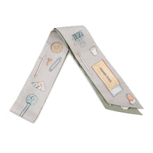 Load image into Gallery viewer, HERMES Twilly IN THE POCKET Gris Pale/Vert Almond Silk100%
