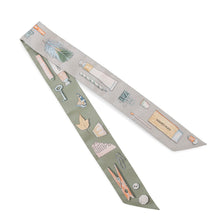 Load image into Gallery viewer, HERMES Twilly IN THE POCKET Gris Pale/Vert Almond Silk100%
