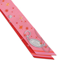 Load image into Gallery viewer, HERMES Twilly C'est la Fête Rose Bonbon / Orange / Red Silk100%
