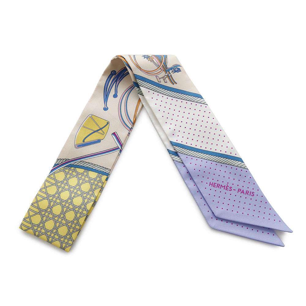 HERMES Twilly Folding Canopy Carriage LES VOITURES A TRANSFORMATION Jaune/Clean/Mauve Silk100%