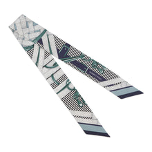 将图像加载到图库查看器中，HERMES Twilly MORS A JOUETS CHEMISE horse bit Caban/Vert/Blanc Silk100%
