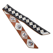 Load image into Gallery viewer, HERMES Twilly Collier &amp; Chien Noir/Blanc/Caramel Silk100%
