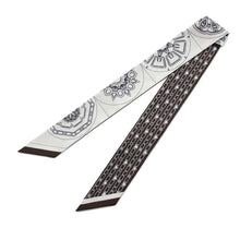 Load image into Gallery viewer, HERMES Twilly Kaleidoscope Effect Blanc/Anthracite/Marron Silk100%
