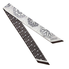 Load image into Gallery viewer, HERMES Twilly Kaleidoscope Effect Blanc/Anthracite/Marron Silk100%

