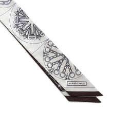 Load image into Gallery viewer, HERMES Twilly Kaleidoscope Effect Blanc/Anthracite/Marron Silk100%
