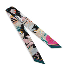 将图像加载到图库查看器中，HERMES Twilly PRECIOUS PARADISE Black/Beige/Multicolor Silk 100%

