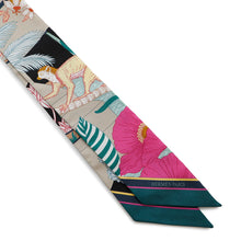 将图像加载到图库查看器中，HERMES Twilly PRECIOUS PARADISE Black/Beige/Multicolor Silk 100%
