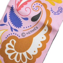 Load image into Gallery viewer, HERMES Scarf Twilly Cheetah Bandana Guepards Bandana Pink / Gray / Blue Silk 100%
