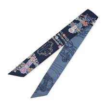 将图像加载到图库查看器中，HERMES Twilly Brides de Gala en Fleurs Eyeliner Marine/Rose/Blue Jean Silk100%
