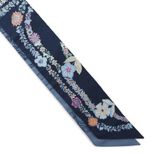 将图像加载到图库查看器中，HERMES Twilly Brides de Gala en Fleurs Eyeliner Marine/Rose/Blue Jean Silk100%
