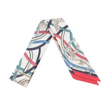 Load image into Gallery viewer, HERMES Twilly Legendary Harness White / Blue Jean / Bois de RoseH064299S Silk100%
