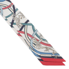 Load image into Gallery viewer, HERMES Twilly Legendary Harness White / Blue Jean / Bois de RoseH064299S Silk100%
