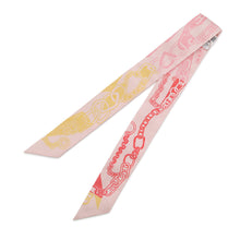 Load image into Gallery viewer, HERMES Twilly Boucle BOUCLES ET MAILLONS Rose Nacle / Rouge / Jaune Silk100%
