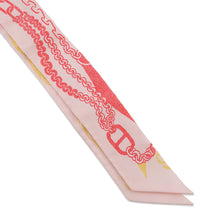 Load image into Gallery viewer, HERMES Twilly Boucle BOUCLES ET MAILLONS Rose Nacle / Rouge / Jaune Silk100%
