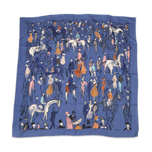 Load image into Gallery viewer, HERMES Giant Square "Paddock" Size 140 Blue/Marron Cashmere70% Silk30%

