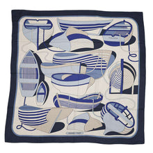 将图像加载到图库查看器中，HERMES Giant Square THALASSA Size 140 Marine/Natural/Ciel Cashmere70% Silk30%
