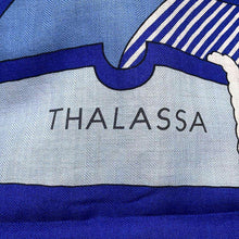 将图像加载到图库查看器中，HERMES Giant Square THALASSA Size 140 Marine/Natural/Ciel Cashmere70% Silk30%
