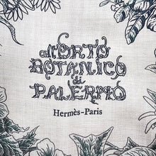 Load image into Gallery viewer, HERMES Carre Gean All&#39;Orto Botanico di Palermo At the botanical gardens of Palermo Size 140 Vert Roden/Natural/Encre Cashmere70% Silk30%
