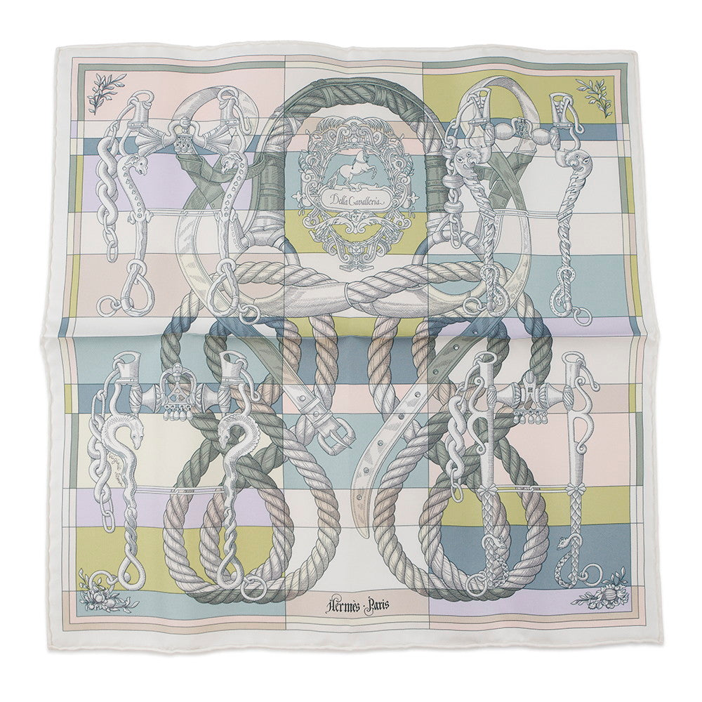 HERMES Gavroche della Cavalleria Size 45 Multicolor Silk100%