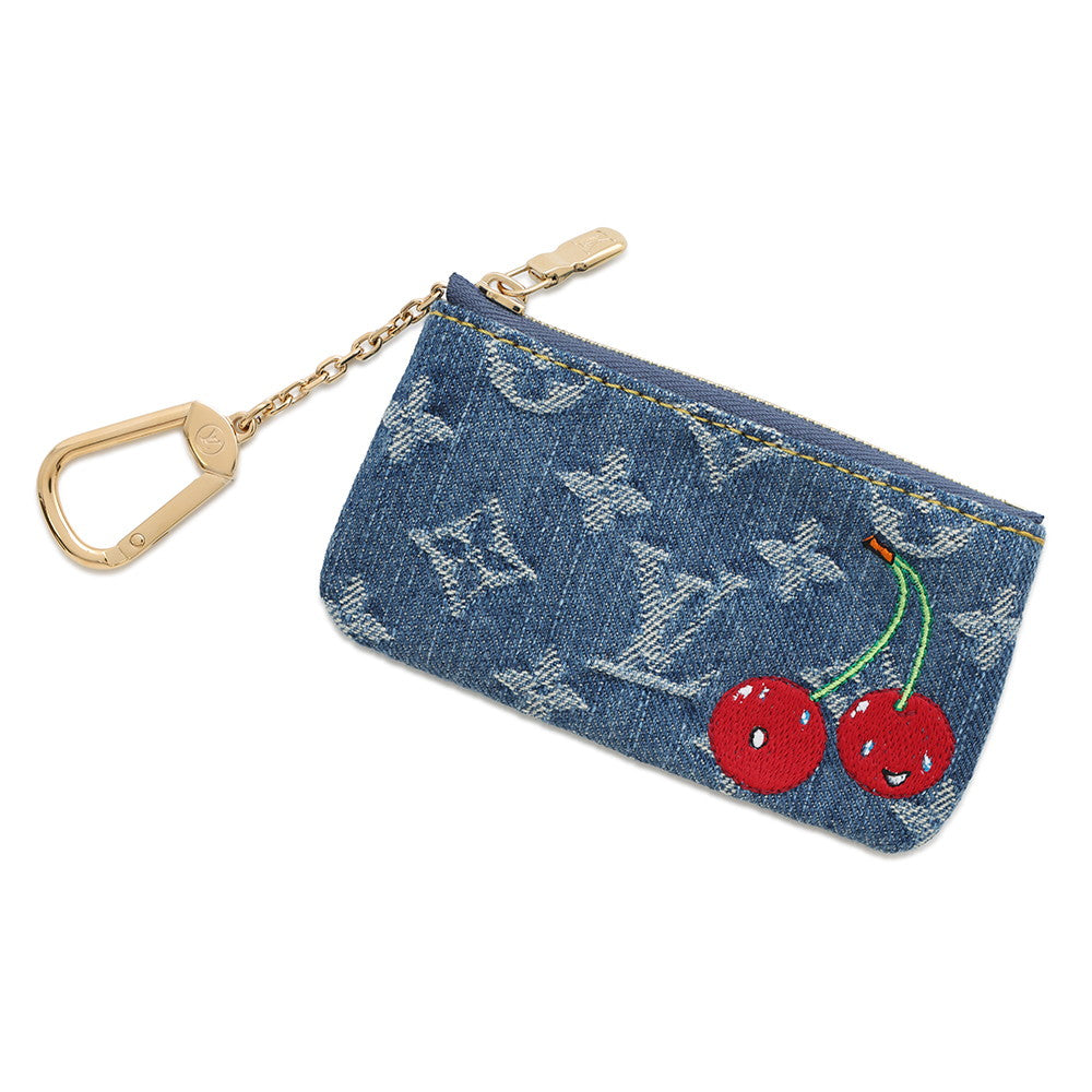 LOUIS VUITTON LV × TM Card Key Case Pochette Cles BlueM14938 Monogram Cherry Denim