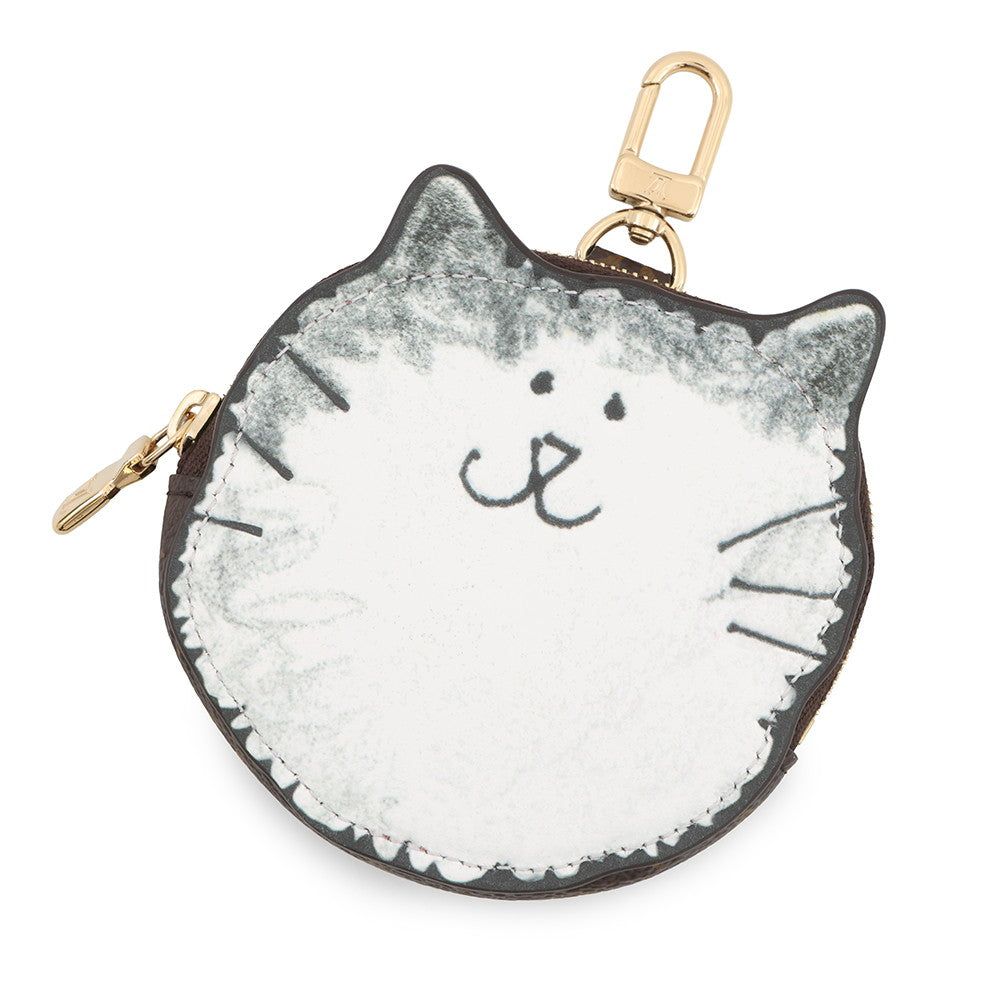LOUIS VUITTON Hello Kitty coin purse Brown/WhiteM15139 Monogram・Canvas/CowhideLeather