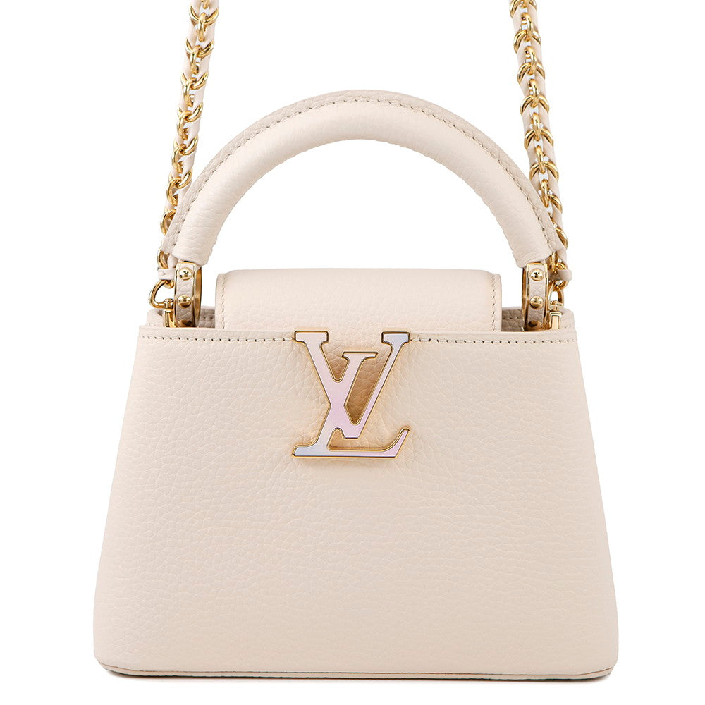 LOUIS VUITTON Capucines BeigeM23082 Taurillon Leather Size Mini