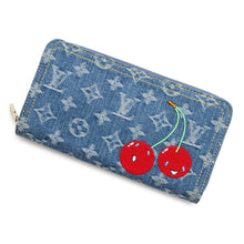 Load image into Gallery viewer, LOUIS VUITTON LV × TM Zippy Wallet Blue/RedM23161 Monogram Cherry Denim
