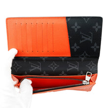 将图像加载到图库查看器中，LOUIS VUITTON Portefeuille Brazza Sunrise OrangeM25846 Monogram Eclipse
