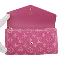 将图像加载到图库查看器中，LOUIS VUITTON Portefeuille Sarah FuchsiaDenimM28280 MonogramDenim
