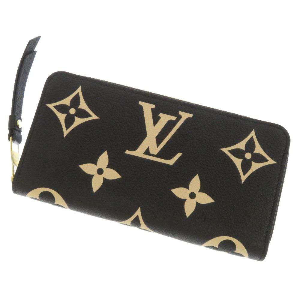 LOUIS VUITTON Zippy wallet Noir/BeigeM80481 Bicolor Monogram Empreinte Leather