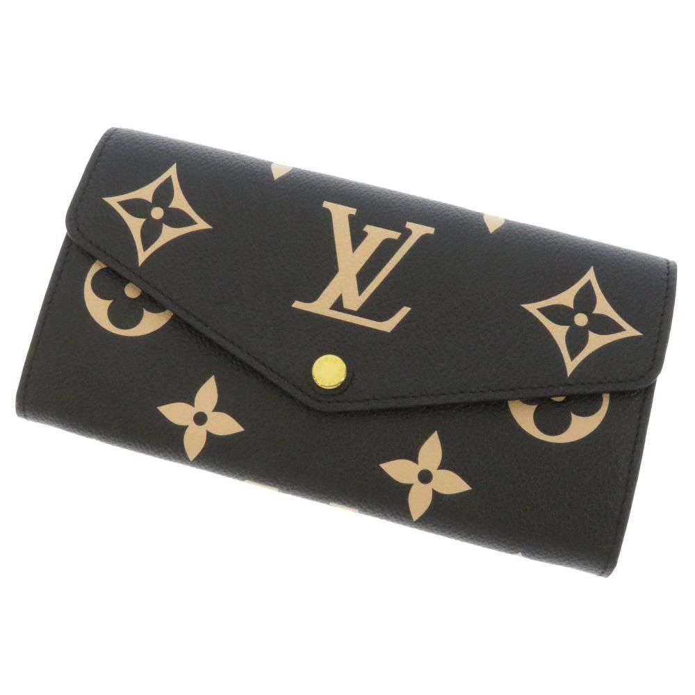 LOUIS VUITTON Portefeuille Sarah Noir/BeigeM80496 Bicolor Monogram Empreinte Leather