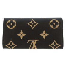 将图像加载到图库查看器中，LOUIS VUITTON Portefeuille Sarah Noir/BeigeM80496 Bicolor Monogram Empreinte Leather
