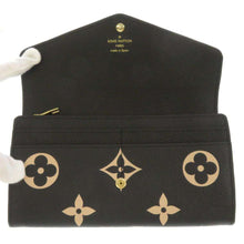将图像加载到图库查看器中，LOUIS VUITTON Portefeuille Sarah Noir/BeigeM80496 Bicolor Monogram Empreinte Leather

