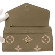 将图像加载到图库查看器中，LOUIS VUITTON Portefeuille Sarah NM Tourterelle/ClaimM81049 Monogram Empreinte Leather
