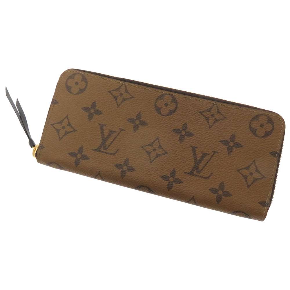 LOUIS VUITTON Portefeuille Clemence NoirM82336 Monogram Reverse Canvas