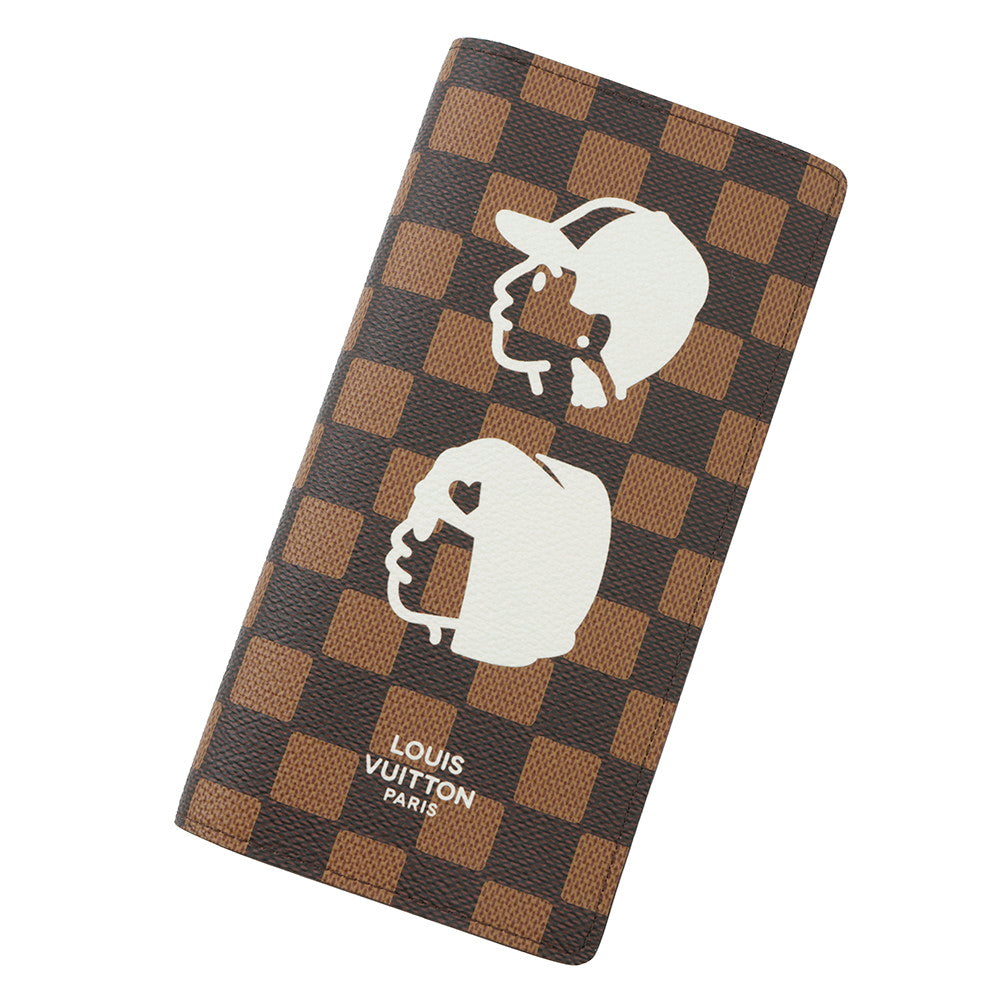 LOUIS VUITTON Portefeuille Brazza Pharrell Williams/NIGO Collaboration 2025 Fall/Winter Collection RedN40780 Damier Friendship Canvas