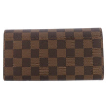 将图像加载到图库查看器中，LOUIS VUITTON Portefeuille Sarah BrownN63209 Damier Ebene Canvas
