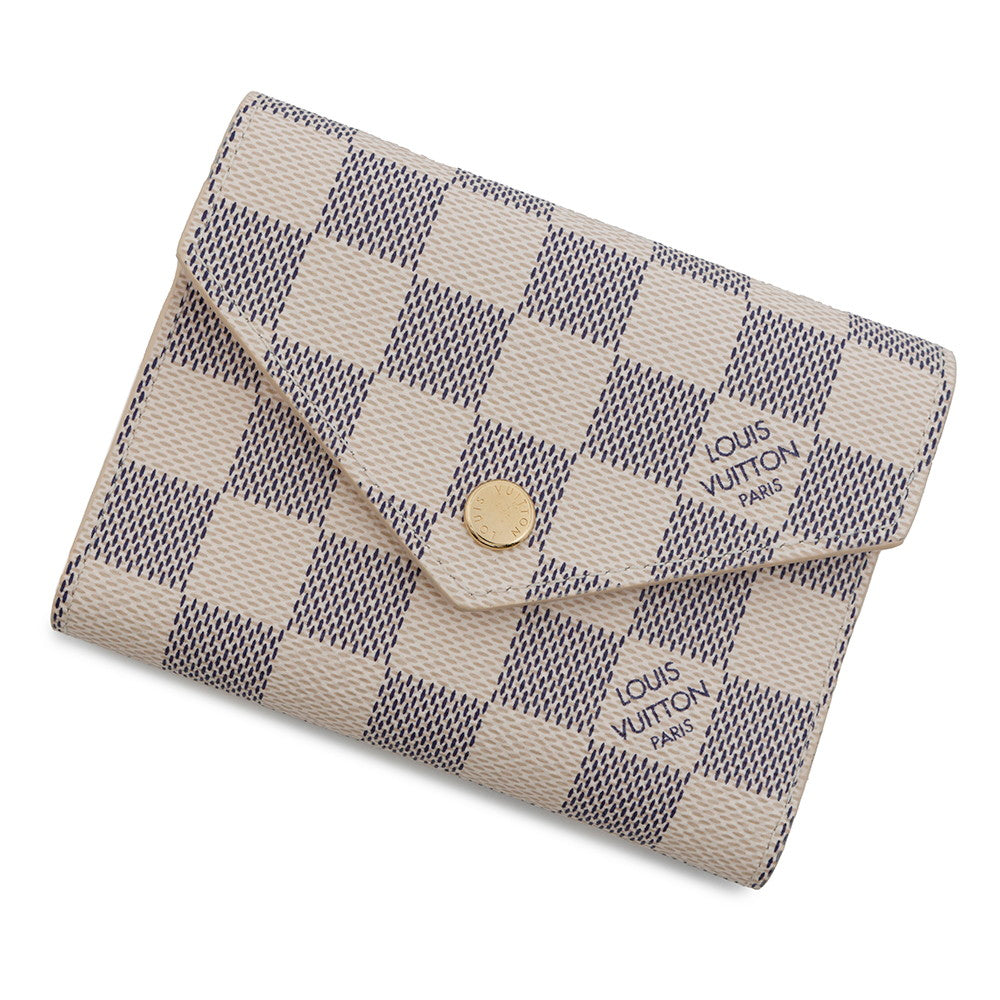LOUIS VUITTON Portefeuille Victorine BeigeN64022 Damier Azur