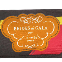 Load image into Gallery viewer, HERMES Twilly Brides de Gala Applique Pique Ebene/Jaune d&#39;or/Rouge Silk100%
