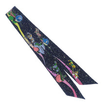 Load image into Gallery viewer, HERMES Twilly SPACE DERBY Space Derby Marine/Rose/Multicolor Silk100%
