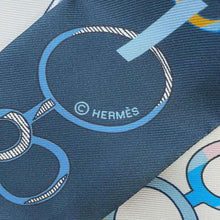 Load image into Gallery viewer, HERMES Twilly de les buckle Grease pail/Blue Azur Silk100%

