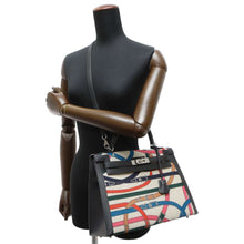 Load image into Gallery viewer, HERMES Kelly Cavalcadur Size 32 Black/Multicolor Swift Leather Toward Camp
