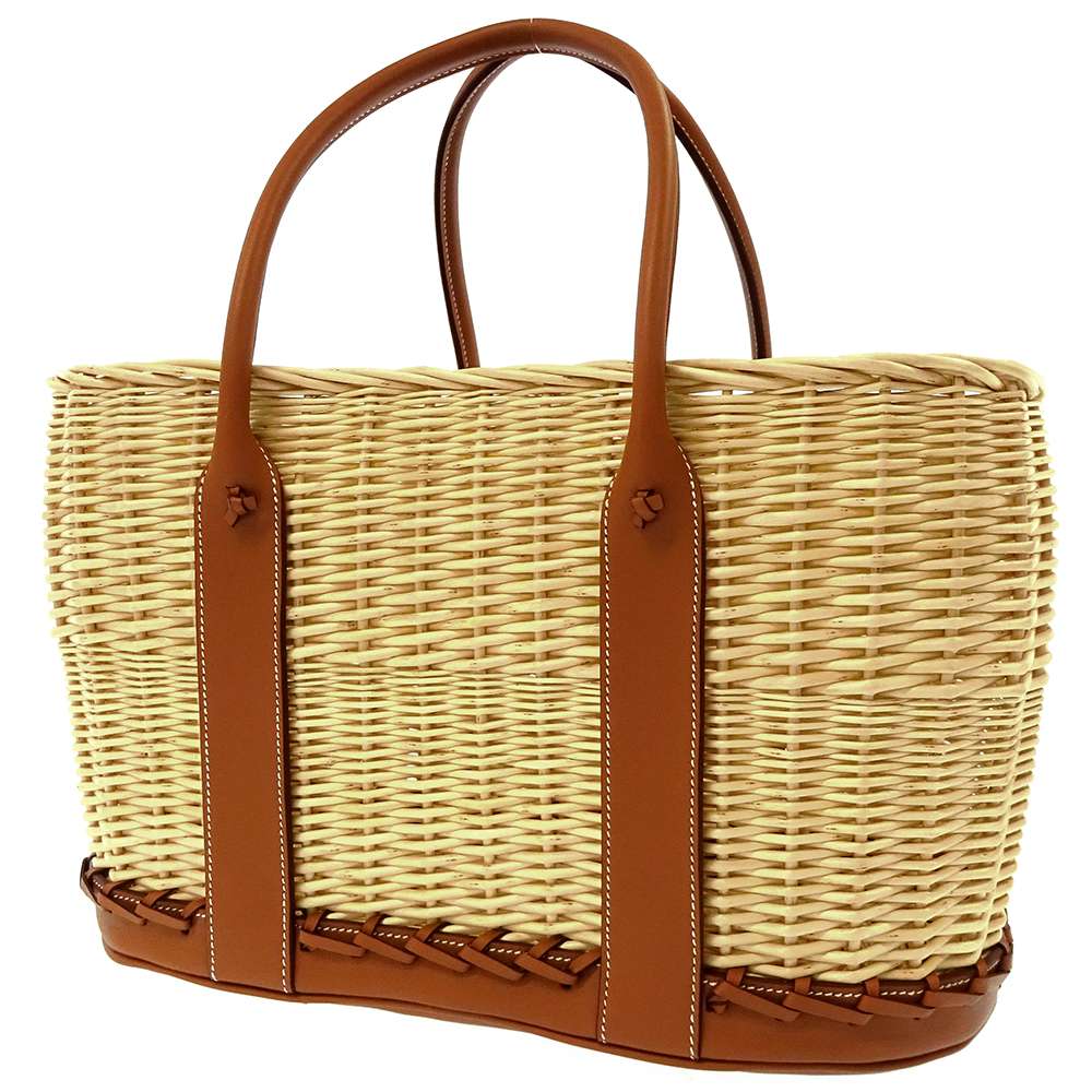 HERMES Garden Party Picnic Gold/Natural Swift Leather Straw