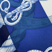 Load image into Gallery viewer, HERMES Gavroche Della Cavalleria Size 45 Marine/Blue Nuit/Caramel Silk100%

